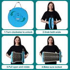 ALEVMOOM Upgraded XXL 50 Portable Collapsible Stool with Cushion,Telescoping Folding Stool for Adults,Yet More Sturdy Camping Stool with Load Capacity 1000lbs,for Outdoor Garden Hiking BBQ Blue