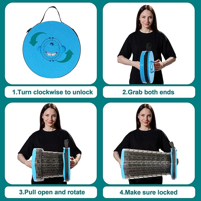 ALEVMOOM Upgraded XXL 50 Portable Collapsible Stool with Cushion,Telescoping Folding Stool for Adults,Yet More Sturdy Camping Stool with Load Capacity 1000lbs,for Outdoor Garden Hiking BBQ Blue