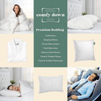 ComfyDown Goose Down Travel Pillow - Filled with 800 Fill Power European Goose Down, Egyptian 300 Thread Count 100% Cotton Cover for Plane car & Home - Made in USA (13" x 18")