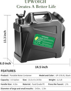 3.5 Gallon Water Jug(14.5x13.3x6in), Overlanding Gear Water Containers Spigot, Camping Essential Truly Leak-Proof Press Faucet Black Water Tank,BPA Free Portable Water Storage for Outdoors Hiking RV