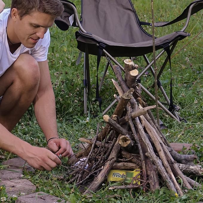 Fire Starter for Indoor and Outdoor Use - Quick Ignition Logs for BBQ, Fireplace, Fire Pit and Campfires (24 Pack) -Starters for Campfires