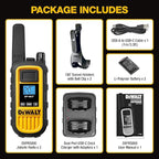 DEWALT DXFRS800 FRS Walkie Talkies Long Range 2 Way Radio, 2 Watt, Waterproof & Rechargeable, 2 Pack