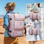 PIJUSHI Carry on Travel Backpack for Women Convertible Duffel Bag Backpack Large Luggage Rucksack Fit 16 Inch Laptop(PE039 Light Purple)