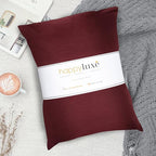 Happyluxe Odyssey Travel Pillow for Long Flights - Soft, Small, Alternative to Down and Memory Foam. 17 x 13in - Made in The USA, Cabernet Red Airplane Pillow for Adults Sleeping, Camping or Nap