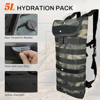 5L Hydration Pack, Water Backpack with 3L Water Bladder, MOLLE System for Outdoor Hiking, Biking, Running