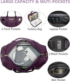 Women Weekender Travel Duffle Bag: Travel Duffel Overnight Bags with Shoe Compartment Large Carry on Tote with Toiletry Bag Weekend Traveling Yoga Gym Hospital Bag for Women with Wet Pocket 3 PCS Set