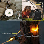 4 in 1 Camping String Lights 32.8FT Outdoor Quick Storage Camping Lights String & Lanterns, 8 Modes Retractable Camping Essentials Waterproof Camp Lights for Tent Gear