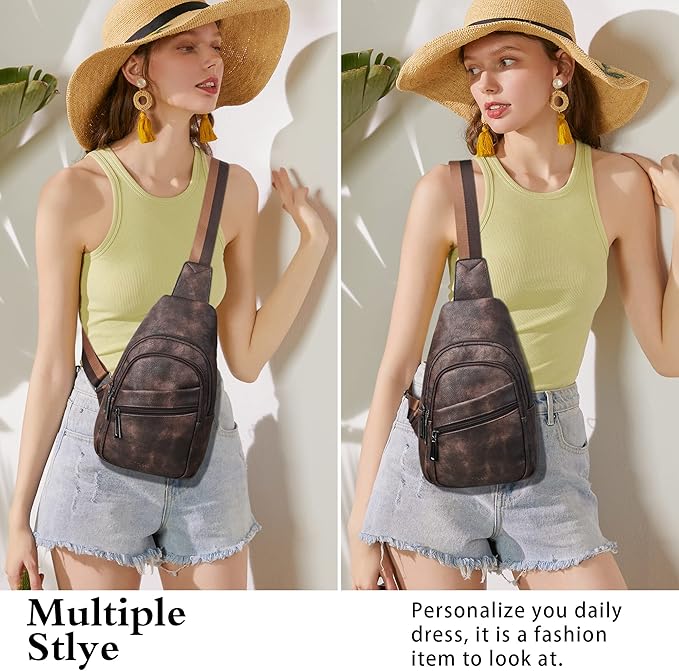 Sling Bag Crossbody Bags for Women Small Cross Body Bag Fanny Packs Chest Sling Purse for Daily Travel Leisure Sport