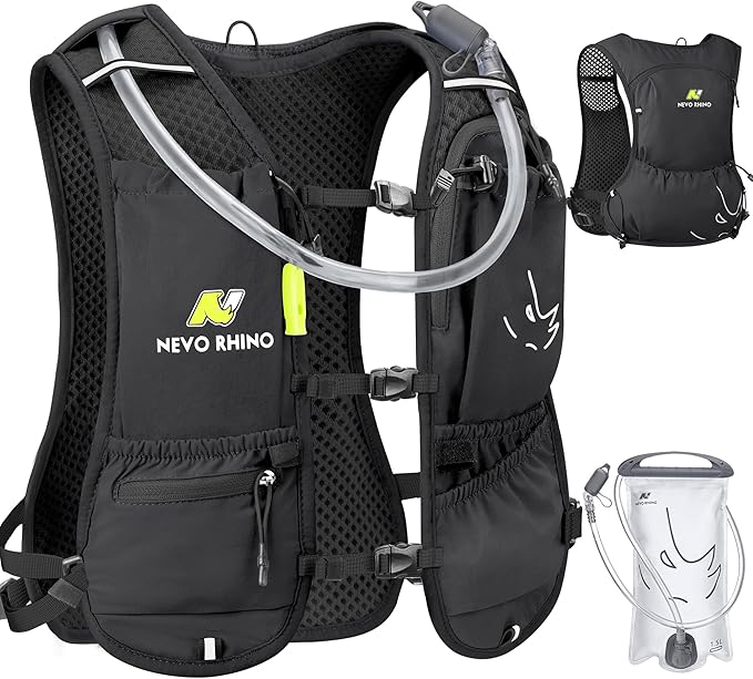 Running Vest with Water Bladder 1.5 Liter, Small Hydration Water Vest, Lightweight Hydration Pack Multi-Pocket 11x - for Hiking Race Trail Marathon for Women Men