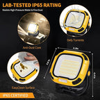 6000mAh Magnetic Work Light Rechargeable with 4000 Lumen IP65 Waterproof, 30H Runtime, 4 Brightness & 4 Color Modes with Red SOS, Strong Magnet Base for Car Repair, Camping, Emergency 1PC