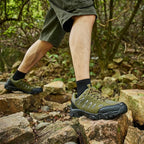 SHULOOK Men's Waterproof Hiking Shoes Lightweight Anti Slip Outdoor Ankle Boots Breathable Hike Trekking Trails Shoe