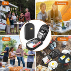 55Pcs Camping Utensils Cooking Set, 2 in 1 Camping Cooking Set & Campfire Grilling Cookware, Portable RV Camping Essentials, Camp Cooking Gear Must Haves Supplies for Travel BBQ Grill Picnic