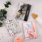 Passport Holder,RFID Blocking Passport Cover Cute Floral Traveling Passport Wallet for Women Grey Flowers