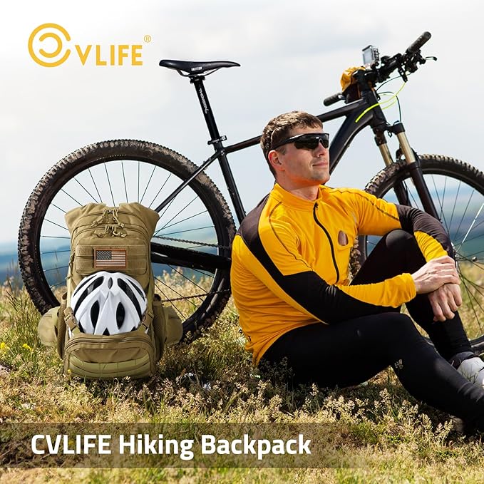 CVLIFE Tactical Hydration Pack 3L - Lightweight Water Bag With Bladder for Men Women, Heavy Duty Molle Backpack for Hiking, Cycling, Running, Hunting