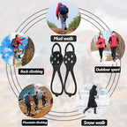 Syhood 2 Pairs Non Slip Gripper Spikes Ice Cleats Snow Traction Cleats Crampons for Women Men Walking Running on Snow Ice