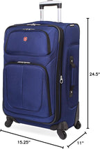 SwissGear Sion Softside Expandable Luggage, Blue, Checked-Medium 25-Inch