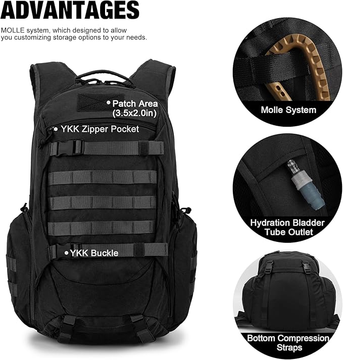Mardingtop 35L Tactical Backpacks Molle Hiking daypacks for Camping Hiking Military Traveling Motorcycle
