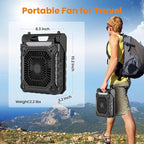 KITWLEMEN 10.2 Inch Solar Camping Fan with Light- Rechargeable Battery Operated Fan, 38H Run Time, 3 Speed, 6H Timer, SOS Signal, Portable Desk Fan for Camping Fishing RV Trips Hurricane Power Outage