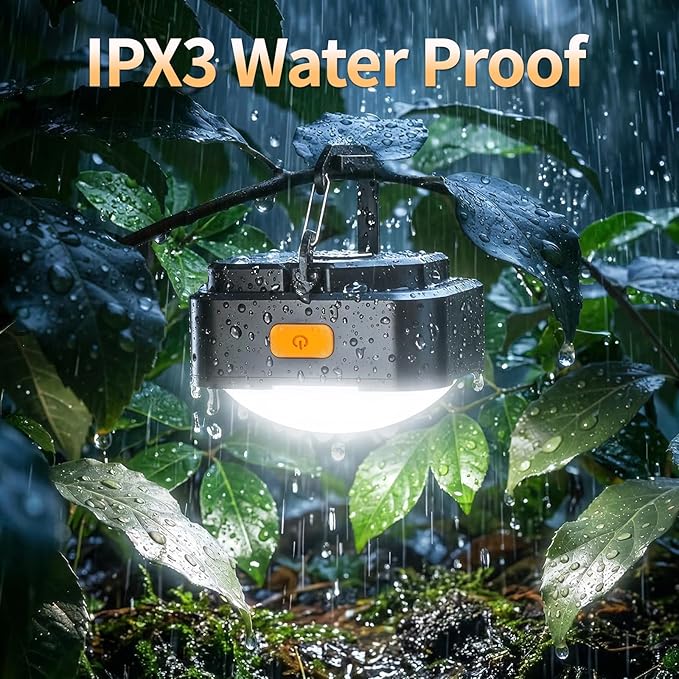 FLY2SKY Rechargeable Camping Lights 5000 mAh Tent Lights Portable LED Camping Lantern Survival Gear Essentials Camping Accessories for Hiking Backpacking Fishing Hurricane Emergency Power Outage（2PCS）