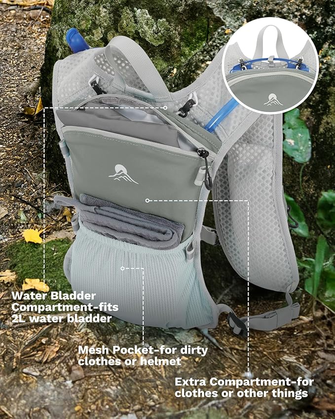 Running Vest for Women and Men, Hydration Running Backpack, Runners Vest, Hydration Vest, with Front Phone Holder, Adjustable Chest and Waist Strap - 2L Wide-Open Water Bladder Included