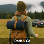 Wool Camping Blanket – 70% Wool Heavy-Duty Military Style Throw, Warm & Washable, Fire Retardant Cover for Emergency, Survival & Outdoor Use – Perfect for Camping, Car, Home & Hiking, Navy 66x90