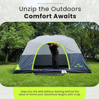 ArkTrek 6 Person Tents for Camping-Robust Family Camping Tent Cabin w Ground Sheet, Rainfly Cover, Powerport-Comfy Large Quick, Waterproof Pop up Camping Tent for Picnics Fishing Hiking