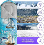 Sleeping Bags for Adults Youth Kids,3D Printing Camping Sleeping Bag for Girls Boys Lightweight Waterproof Cold/Warm Weather Sleeping Bag for 3 Seasons