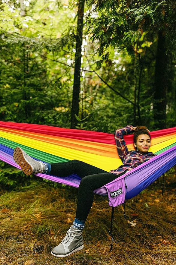 ENO DoubleNest Hammock - Lightweight, Portable, 1 to 2 Person Hammock - for Camping, Hiking, Backpacking, Travel, a Festival, or The Beach - Pacific Crest Trail Association/Teal