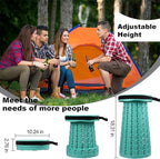 ALEVMOOM Upgraded Collapsible Stool with Cushion,600LBS Max Weight,18.31" Height Adjustable,Sturdy Portable Telescoping Stool,Folding Camping Stool for Outdoor Hiking Travel