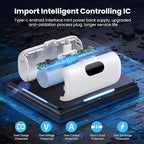 Mini Portable Charger 5000mAh Power Bank,15W PD USB C Cell Phone Portable Power, LCD Display Battery Pack Compatible With iPhone 15/15 Plus/15 Pro/15 Pro Max/Android/Samsung/Moto/LG (Type-C Only)