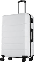 OLIXIS 24 Inch Luggage, Hardside Suitcase with Spinner Wheels, Lightweight ABS Hard Shell Checked Luggage, TSA Approved Lock, Expandable Medium Suitcase for Travel & Business–White