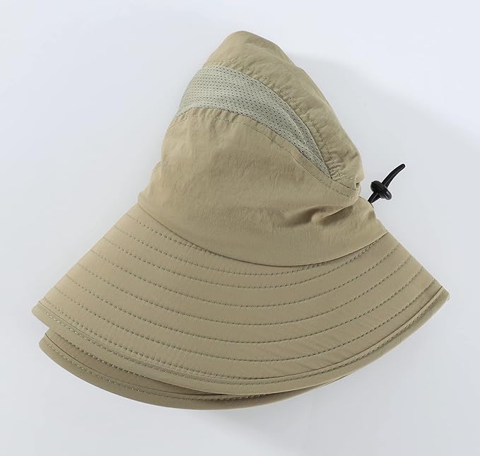 Home Prefer UPF 50+ Mens Wide Brim Fishing Hat with Neck Flap Sun Hat for Men Women Sun Protection Cap