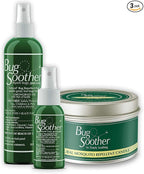 Bug Soother Candle - Natural Insect, Gnat and Mosquito Repellent Candle, 8 oz + 1oz Bottle of Bug Spray Deterrent - Safe for Adults, Kids, Pets, Environment - Made in USA