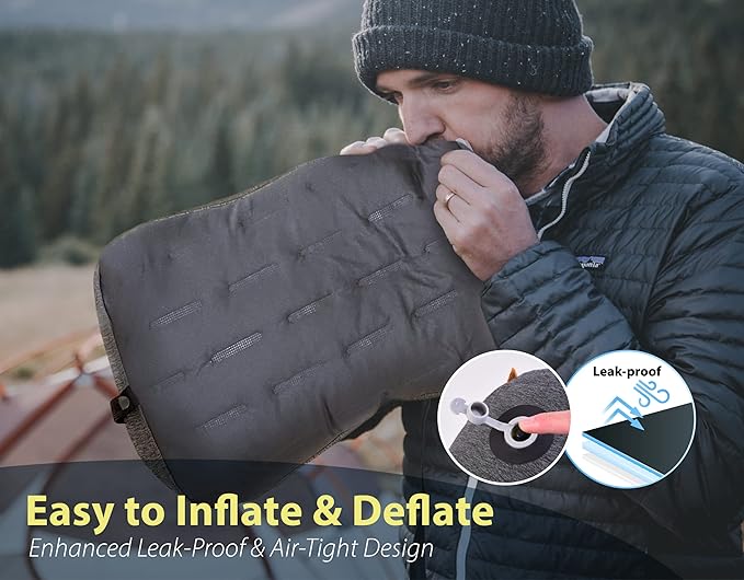 TREKOLOGY Backpacking Pillow Inflatable Pillow for Camping Inflatable Camp Pillow Blow Up Air Pillows for Sleeping Hiking Pillow - ALUFT Pro