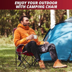 2PCS Mesh Folding Camping Chairs, Oversized Portable Outdoor Chairs, Weight Capacity 325 lbs with Cup Holder, Storage Pocket, Carry Bag Red