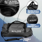 Malo'o Waterproof Dry Bag Duffel 40L/60L/100L, Roll Top Duffel Keeps Gear Dry for Kayaking, Rafting, Boating, Swimming, Camping, Hiking, Beach, Fishing - Internal & External Pockets