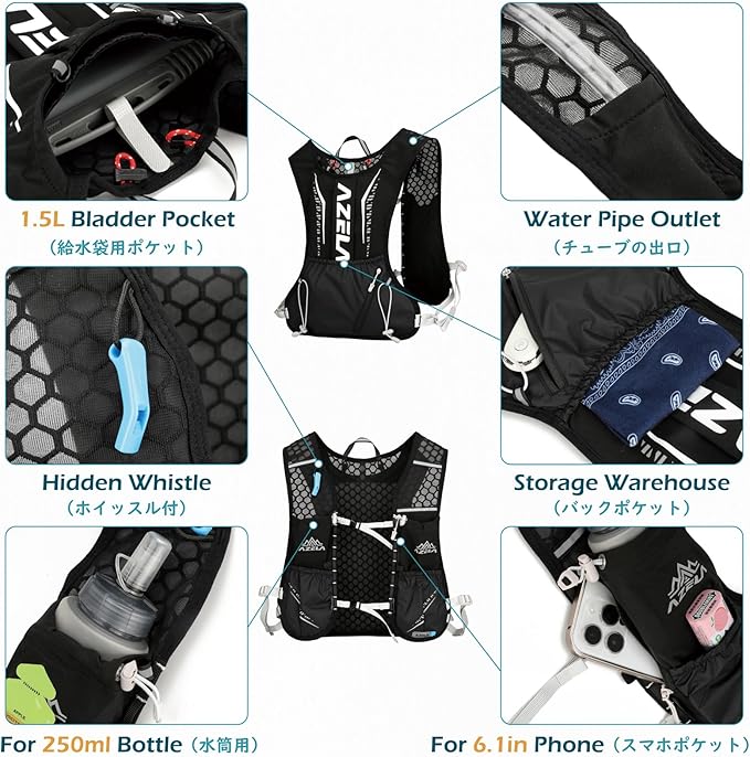 TRIWONDER Hydration Backpack Lightweight Water Pack for Men Women Hydration Pack for Cycling, Running, Hiking and Biking