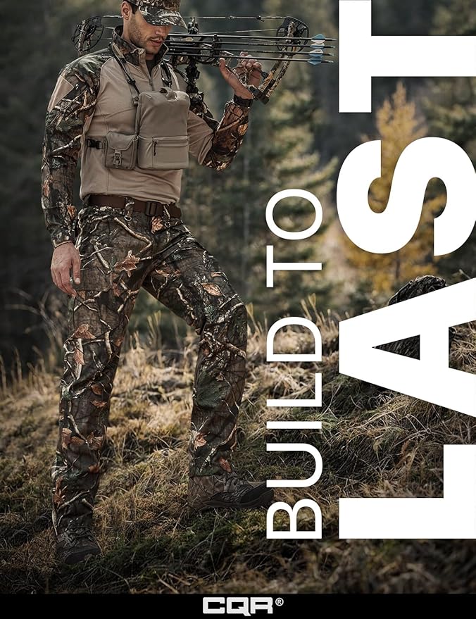 CQR Men's Tactical Pants, Water Resistant Ripstop Cargo Pants, Lightweight EDC Work Hiking Pants, Outdoor Apparel