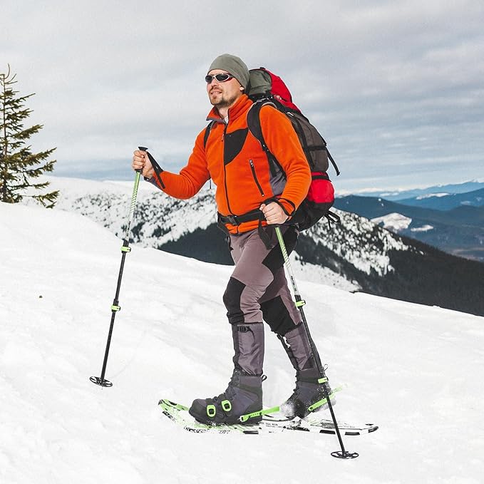 G2 21/25/30 Inches Light Weight Snowshoes for Women Men Youth, Set with Trekking Poles, Tote Bag, Gaiters,Special Fast Ratchet Binding, Orang/Blue/Red Available