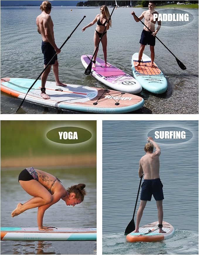 Highpi Inflatable Stand Up Paddle Board for Youth and Adults – Wide Sup with Premium Accessories, Blow Up Paddleboard for Surfing, Fishing, Yoga & More
