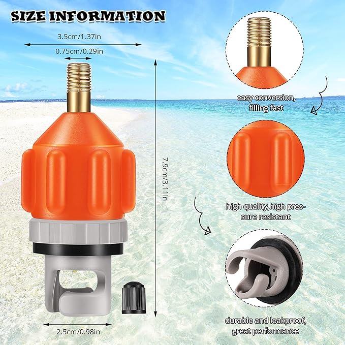 Shappy 2 Pieces Inflatable Boat SUP Pump Adaptor Air Pump Converter Air Valve Adapter Conventional Air Pump Adapter Pumping Head Connector for Inflatable Kayak Stand Up Paddle Board