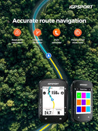 iGPSPORT BSC200S GPS Bike Computer, Wireless Route Navigation 2.4'' Screen Bluetooth ANT+ Cycle Computer IPX7 Waterproof