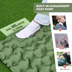 Sleeping Pad for Camping - Ultralight (1.9lbs) Inflatable Camping Mattress with Built-in Pillow & Foot Pump, 4" Thick Compact Air Pad for Backpacking, Hiking, Traveling, One-Second Deflation