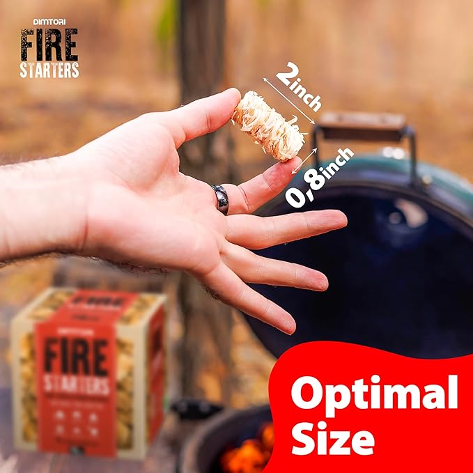 70 pcs Fire Starter for Indoor and Outdoor Use - Natural, Eco-Friendly Firelighter for Grills, Smokers, Fire Pits, Wood Stoves - Waterproof, All-Weather Charcoal Starter, Fire Starters for Campfires