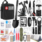 171PCS Survival First Aid Kit with Survival Gear, First Aid Supplies, Emergency Tent, and MOLLE Nylon Bag, Ideal for Car, Travel, Home, Outdoor Adventures, for Men, Christmas, Teens