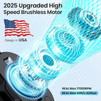 2025 AI Portable Waist Fan 12000mAh with Filter, MAX 17000RPM Powerful 5 Speeds, 40H Cooling, Rechargeable Belt Fan with Power Bank&LED Light, Wearable Shirt Fans Clip On for Outdoor Jobsite Travel