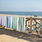 Bornbay Cotton Oversized Beach Towel - Extra Large 40"X70" Big Cute Thick Pool Towel, XL Stitch Beach Towels Striped Mint Green Swimming Towel for Adults Mens Women