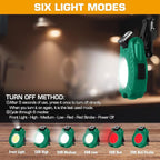 EverBrite COB Keychain Work Light, Mini Rechargeable Magnetic Keychain Light with Sensor Mode, Multifunctional Small Keychain Flashlights, Portable, Waterproof - for Camping, Hiking, 6 Modes, Green