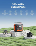 EBL Portable Power Station 300, 110V/330W Pure Sine Wave Solar Generator (Solar Panel Not Included) - Surge 600W Backup Lithium Batteries AC Outlet for Blackout Outdoors Camping Hunting Travel