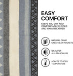 New Zealand Virgin Wool Throw Blanket, Indoor & Outdoor Blankets and Throws, Soft Blanket with Fringes, 55 x 79 in (140 x 200 cm), Beige Gray Blue